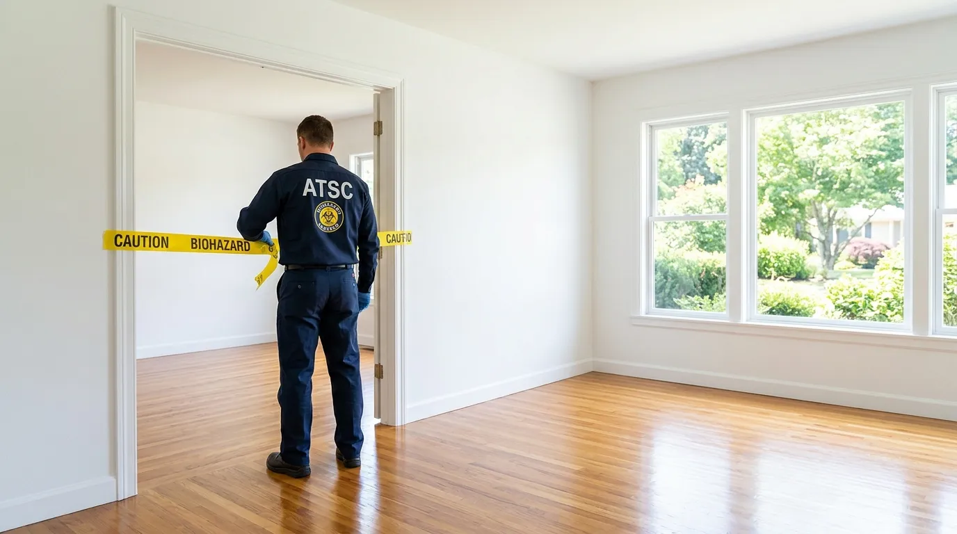 Certified biohazard cleanup crew performing Decomposition Cleanup in Lutz